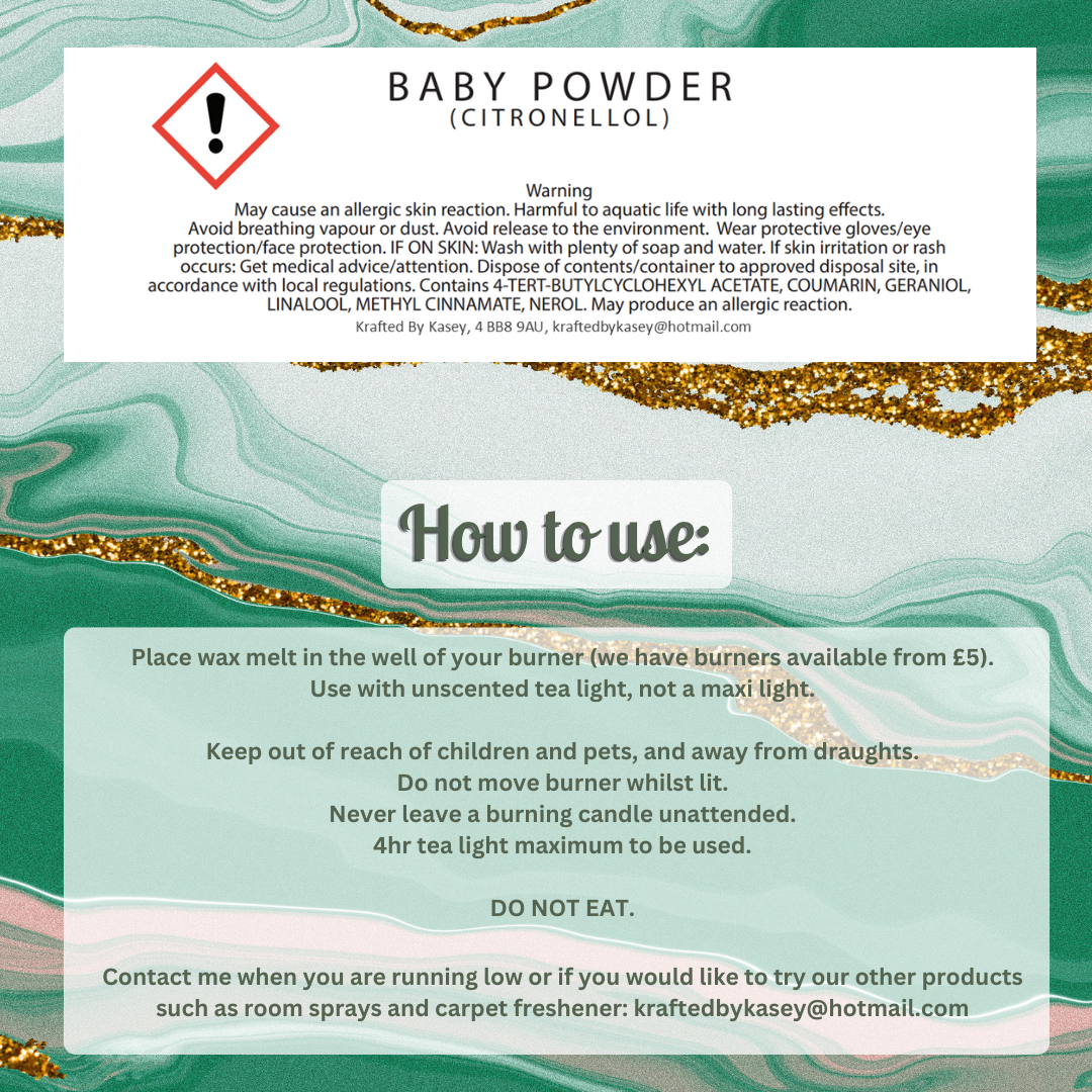 Baby Powder Wax Melt Bar