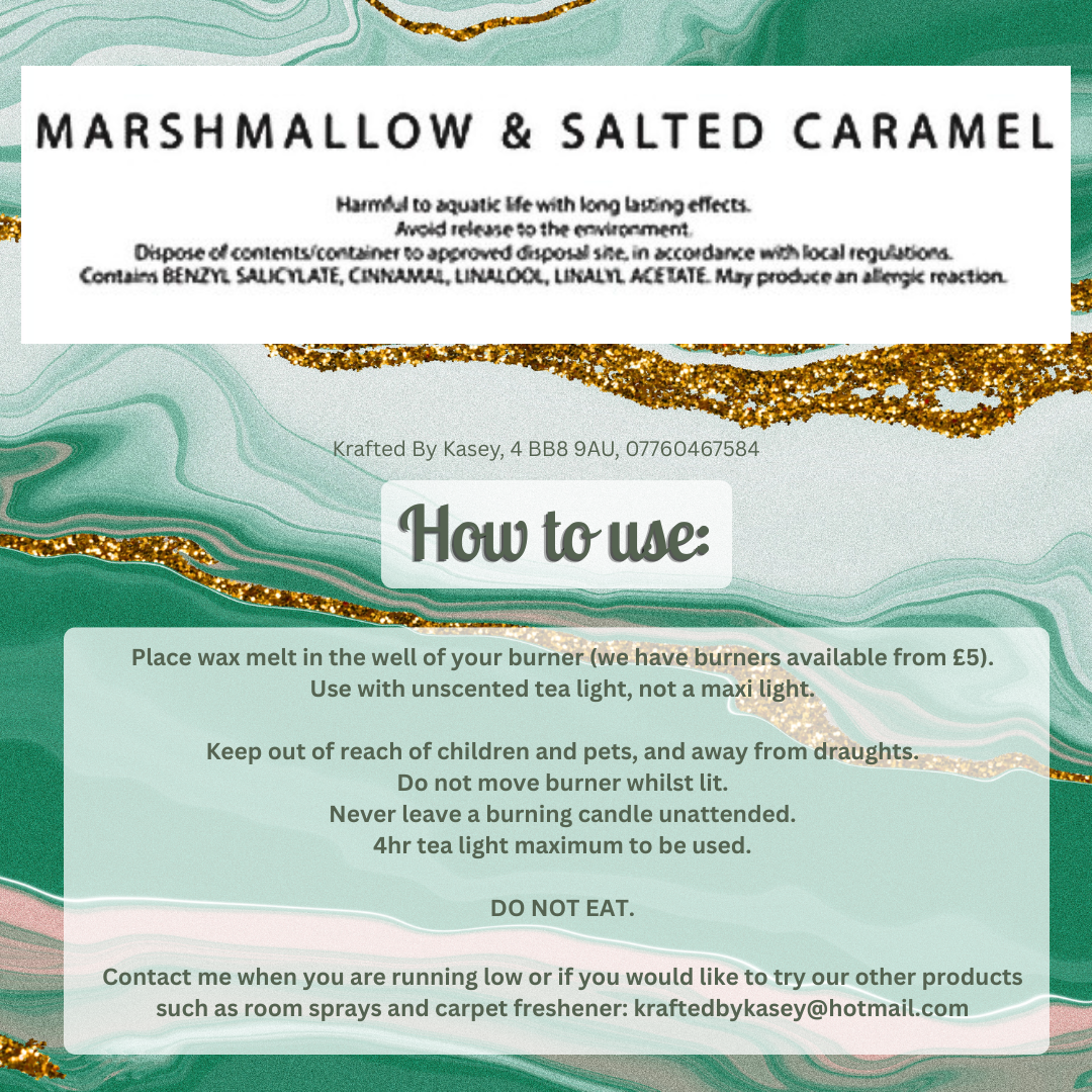 Marshmallow & Salted Caramel Wax Melt Bar