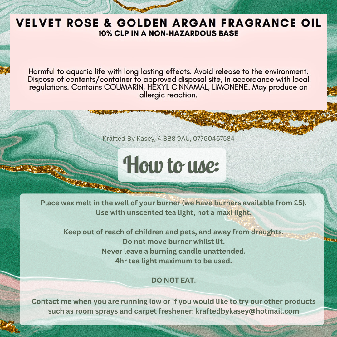 Velvet Rose & Golden Argan Wax Melt Bar