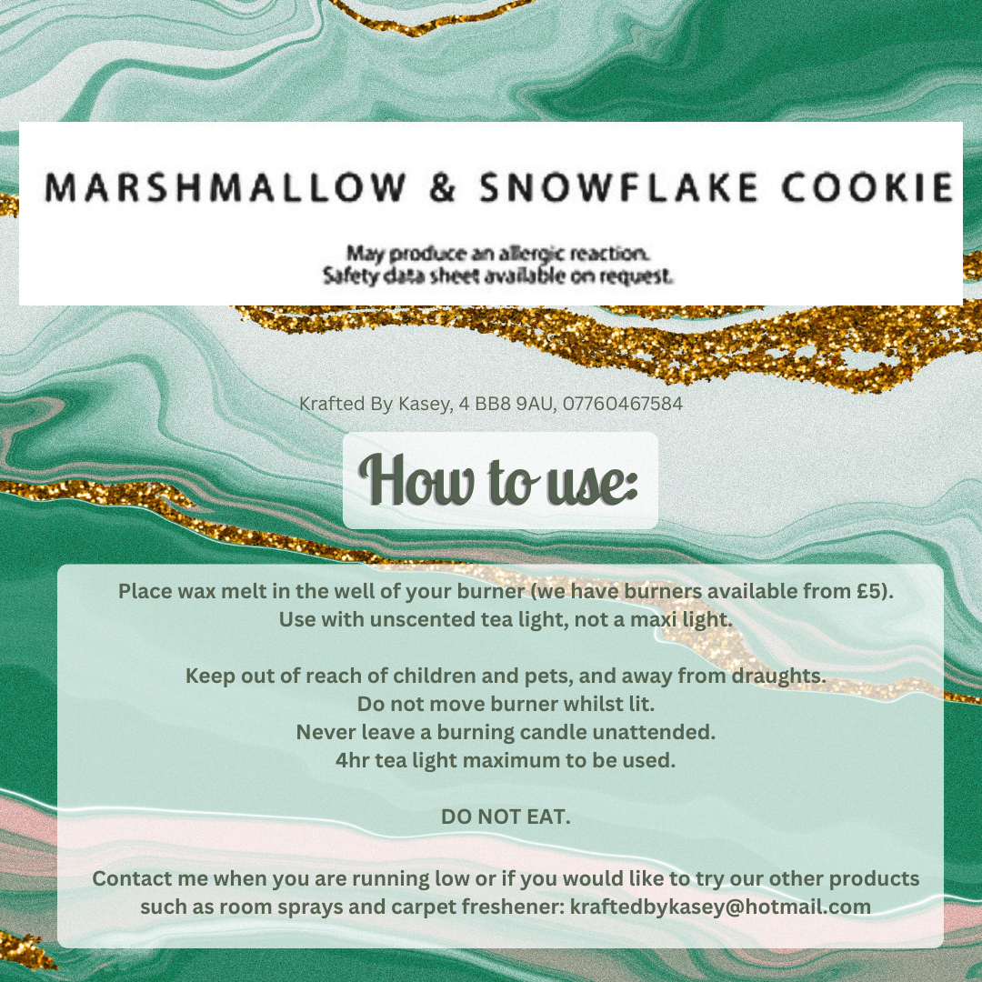 Marshmallow & Snowflake Cookie Wax Melt Bar