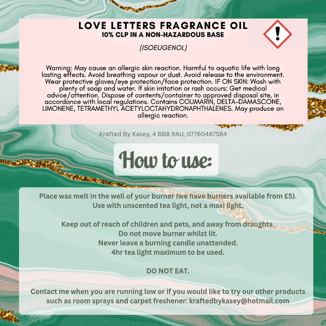 Love Letters Wax Melt Bar