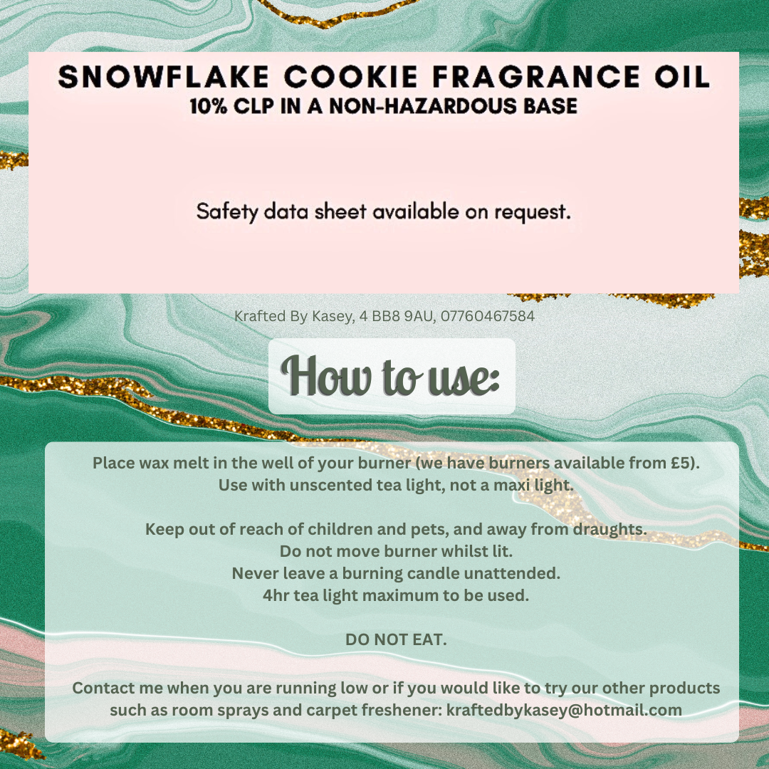 Snowflake Cookie Wax Melt Bar