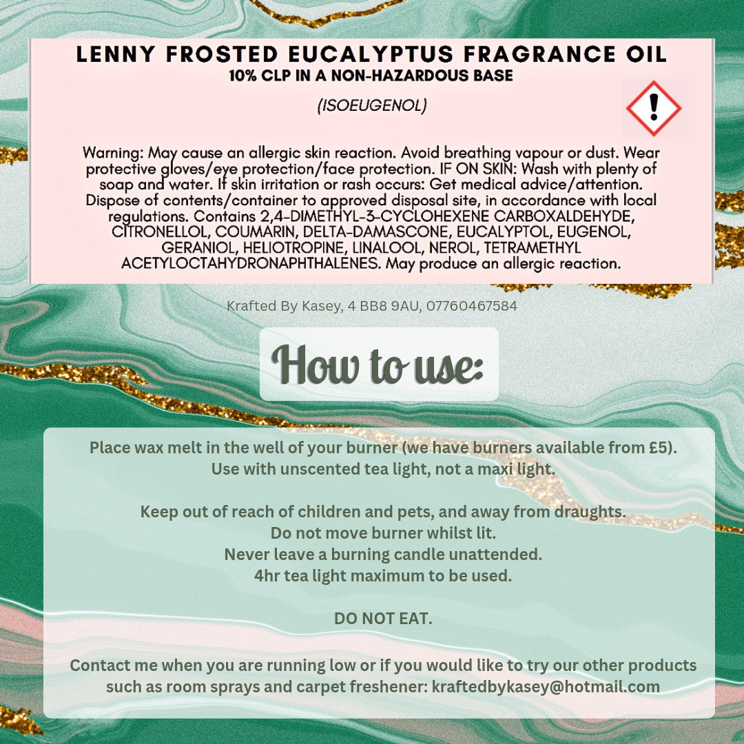Lenny Frosted Eucalyptus Wax Melt Bar
