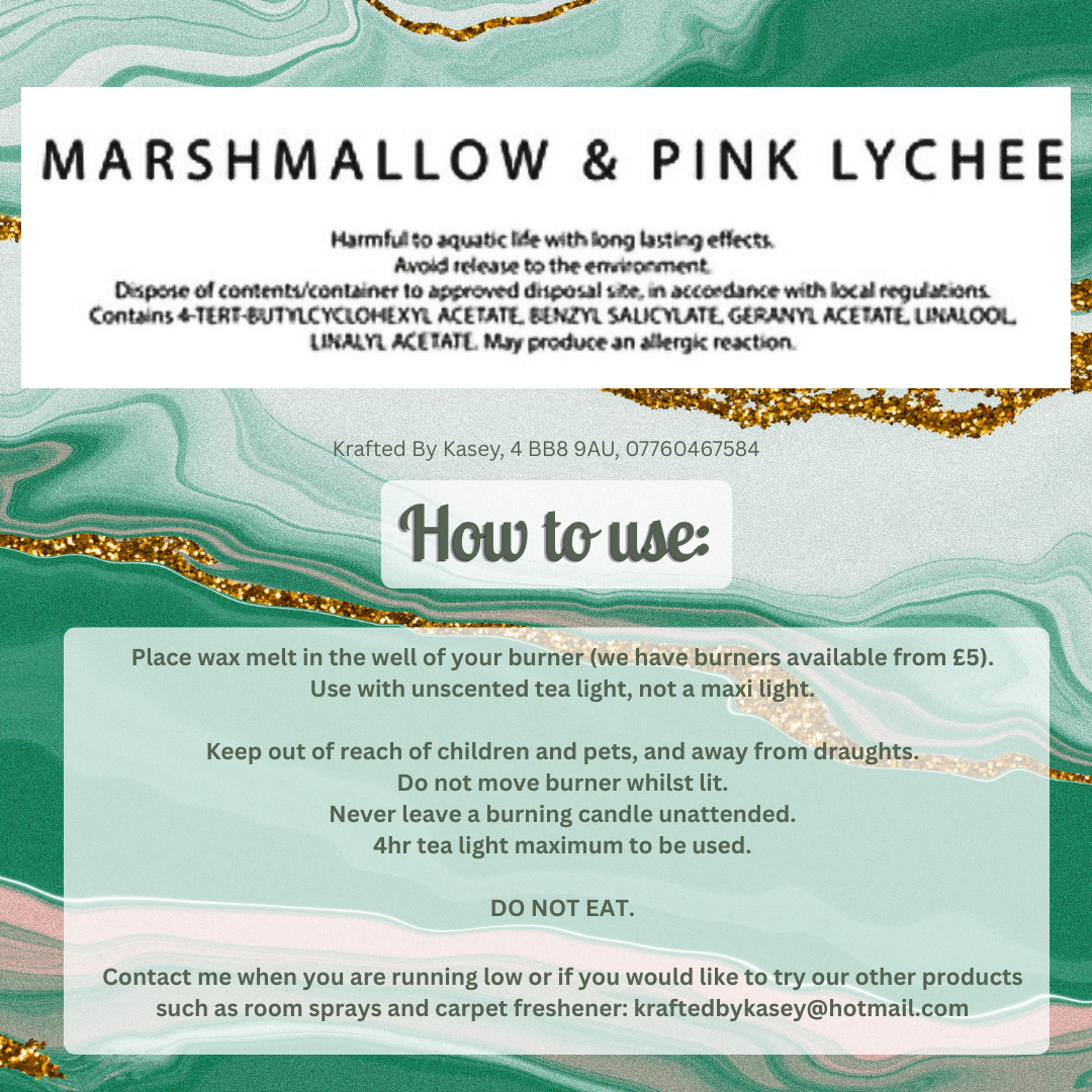 Marshmallow & Pink Lychee Wax Melt Bar