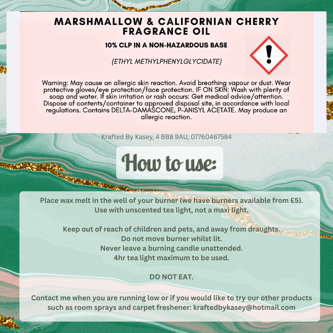 Marshmallow & Californian Cherry Wax Melt Bar