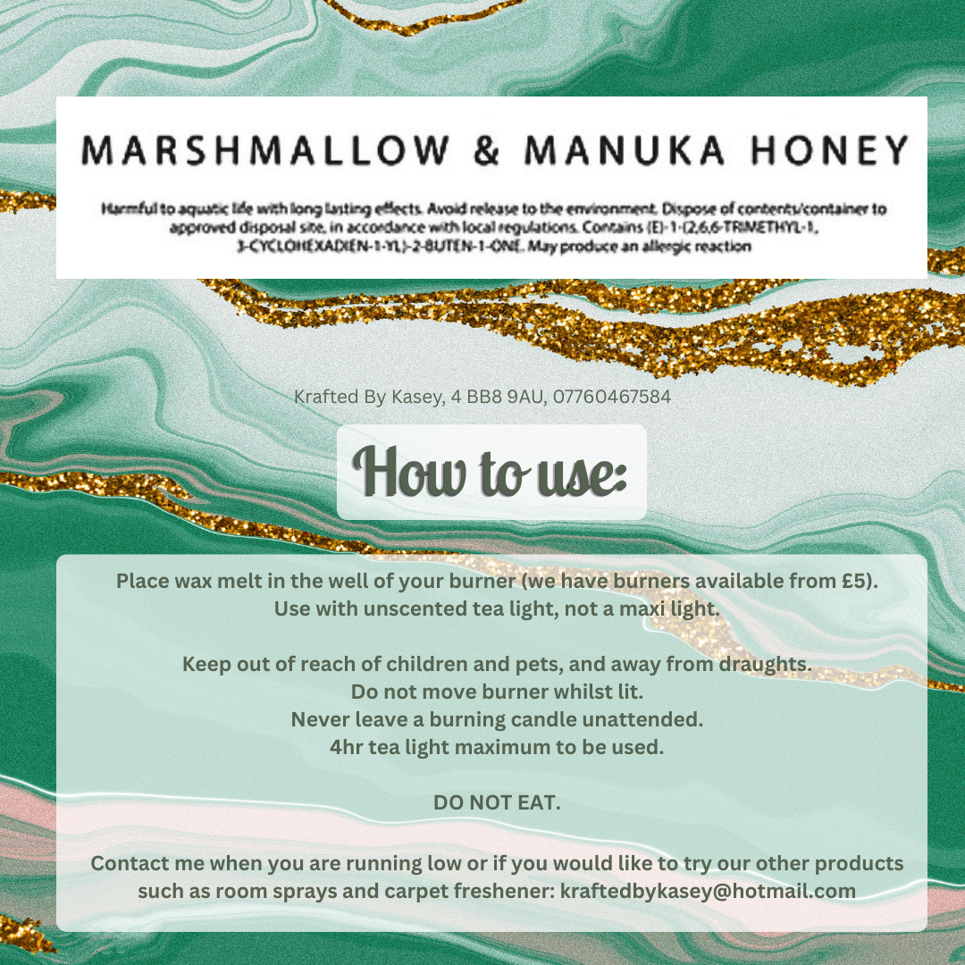 Marshmallow & Manuka Honey Wax Melt Bar