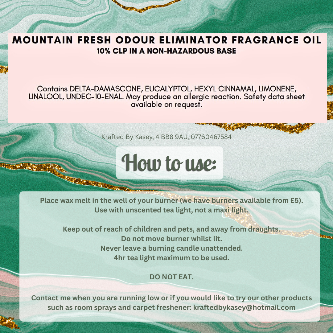 Mountain Fresh Odour Eliminator Wax Melt Bar