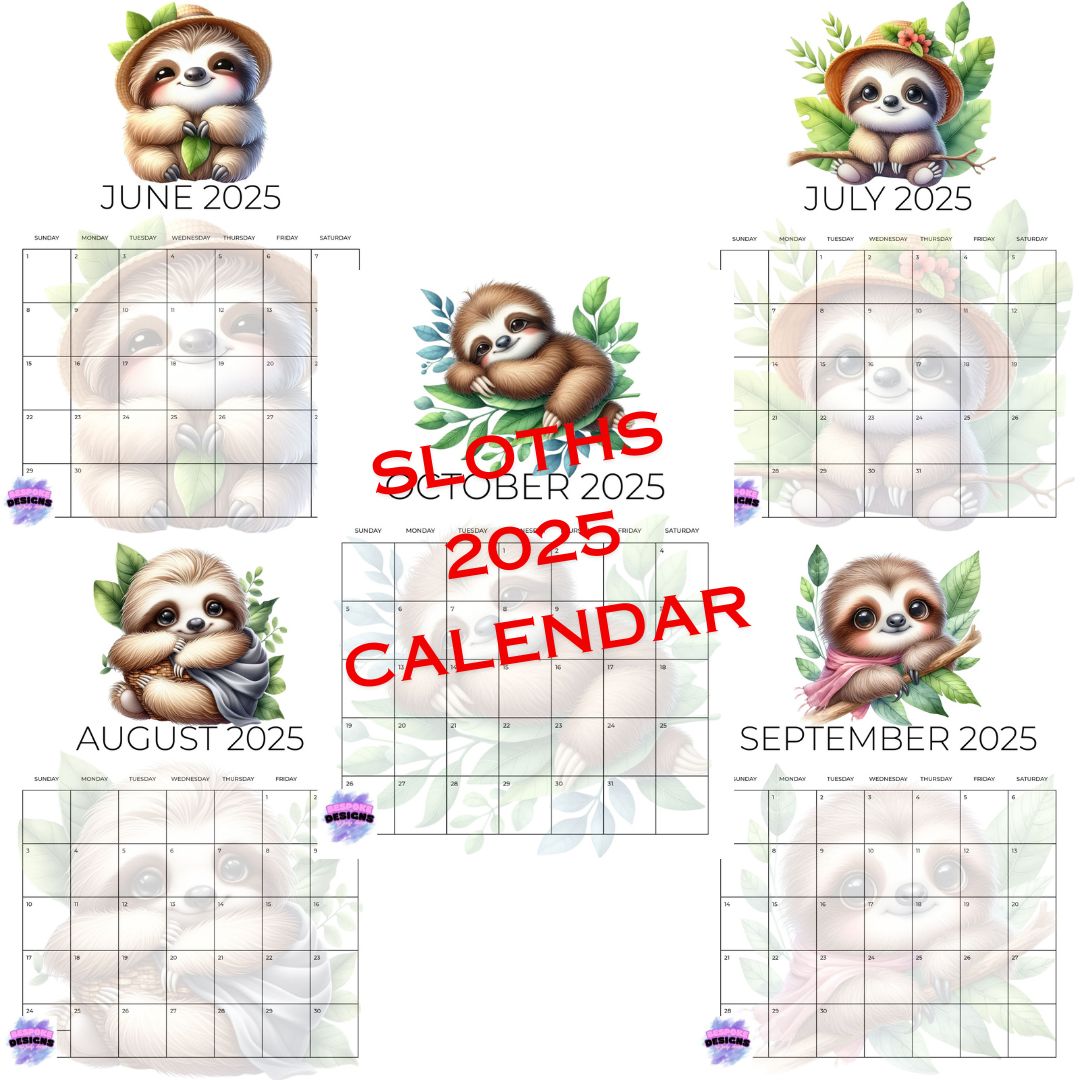 Sloth Calender 2025