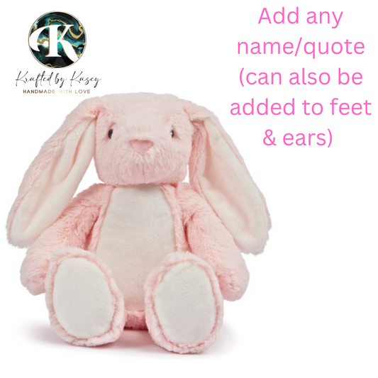 Personalised Pink Bunny Plushie