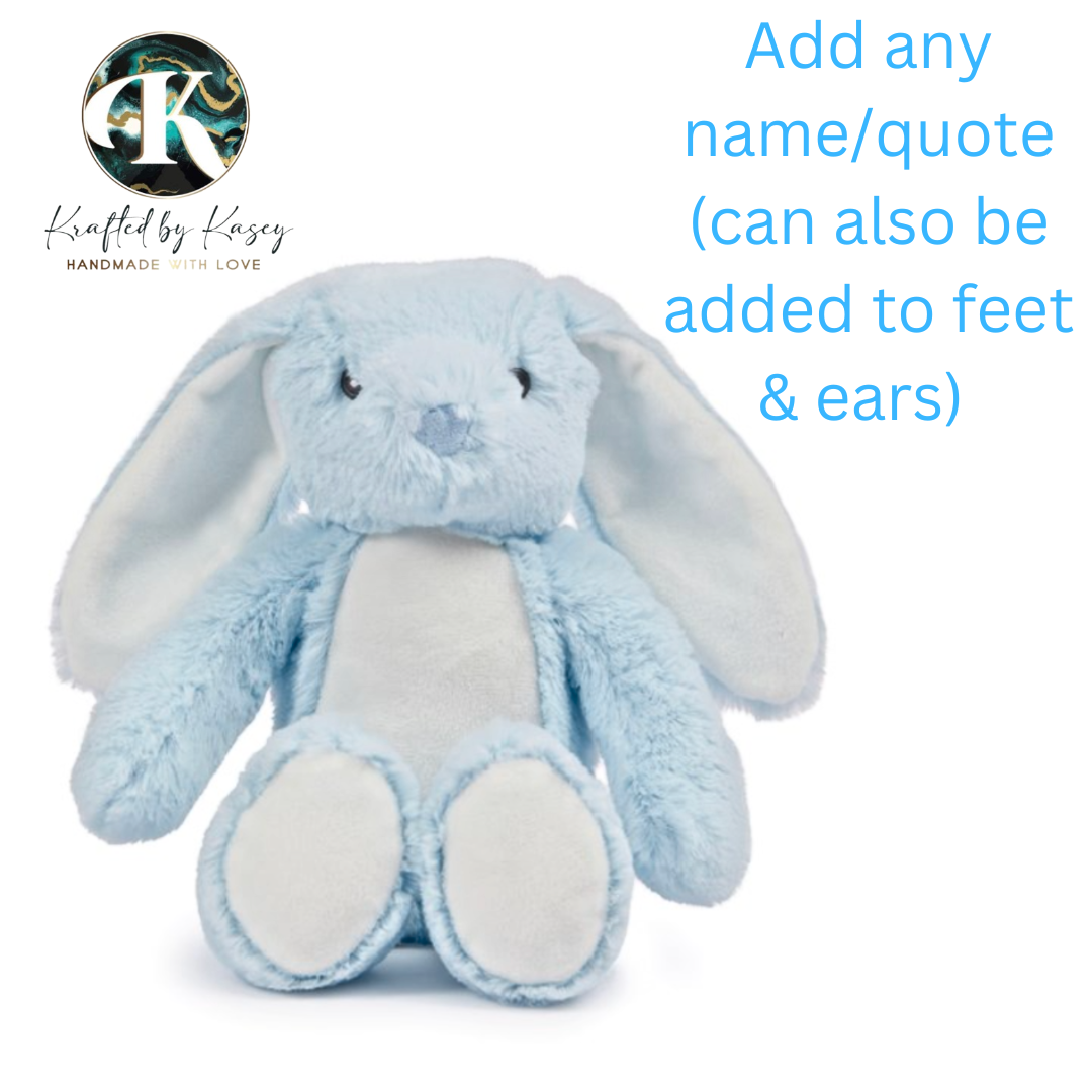 Personalised Blue Bunny Plushie