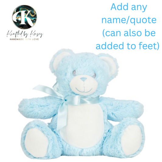 Personalised Blue Bear Plushie