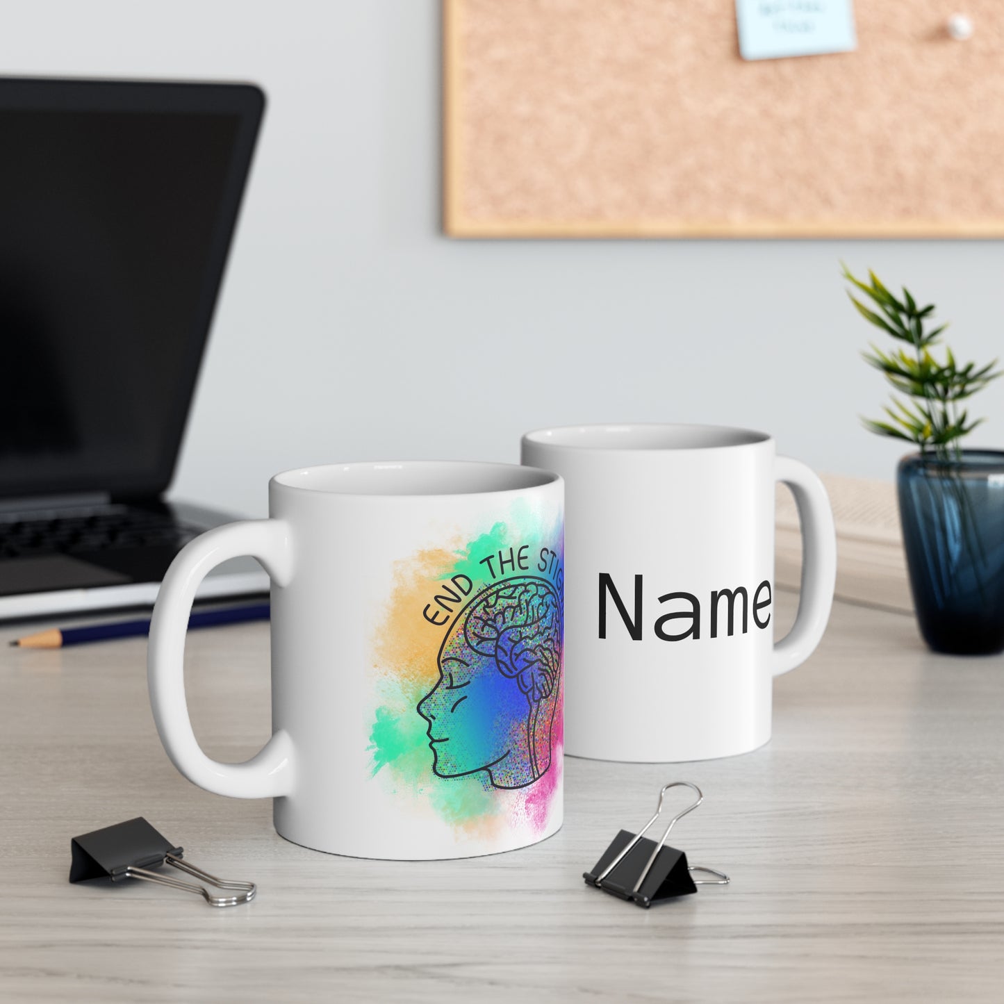 Personalised Mug - End The Stigma ceramic coffee cup, 11oz, 15oz