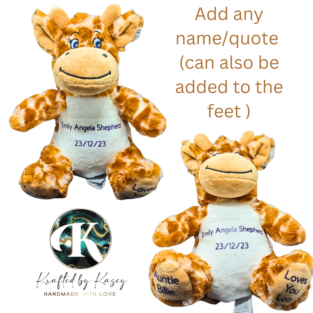 Personalised giraffe Plushie