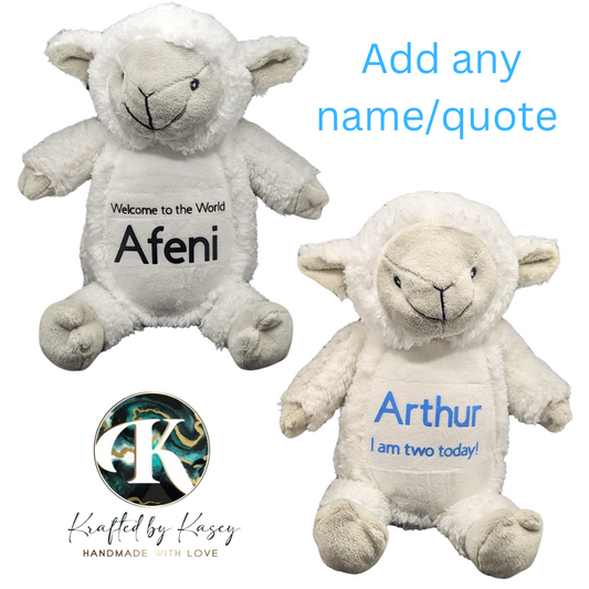 Personalised lamb Plushie