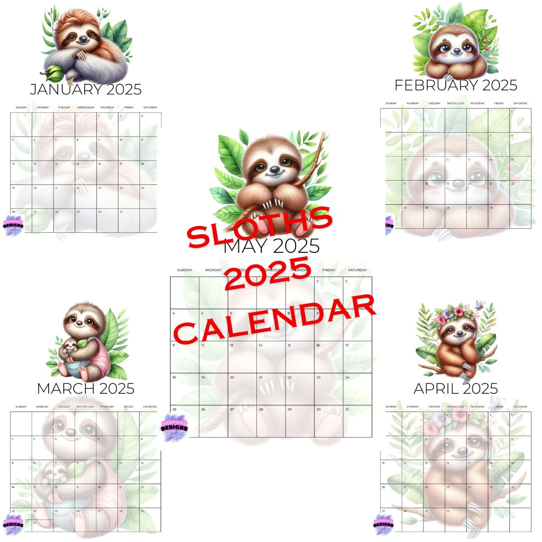 Sloth Calender 2025