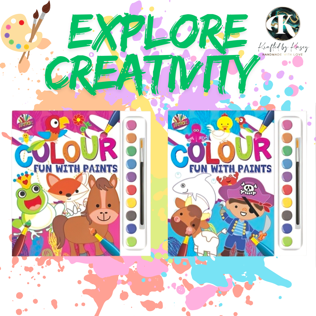 Colouring Fun Books with Paint & Brush