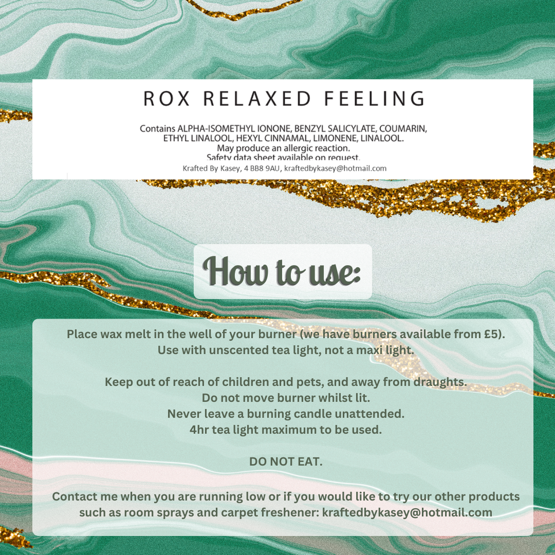 Rox Relaxed Feeling Wax Melt Bar