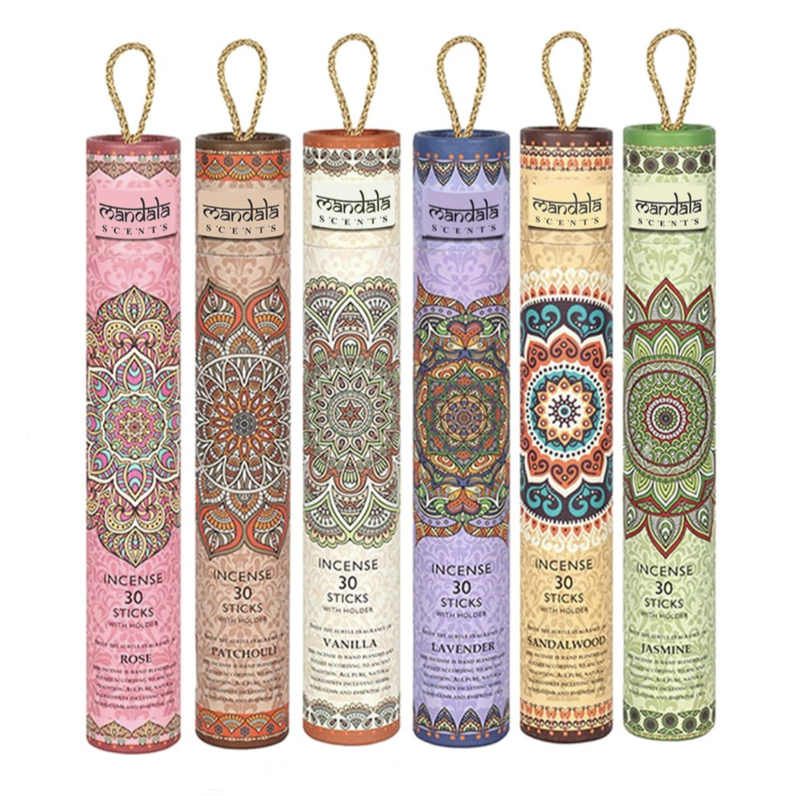 Mandala Incense Sticks in a Tube with Incense Holder