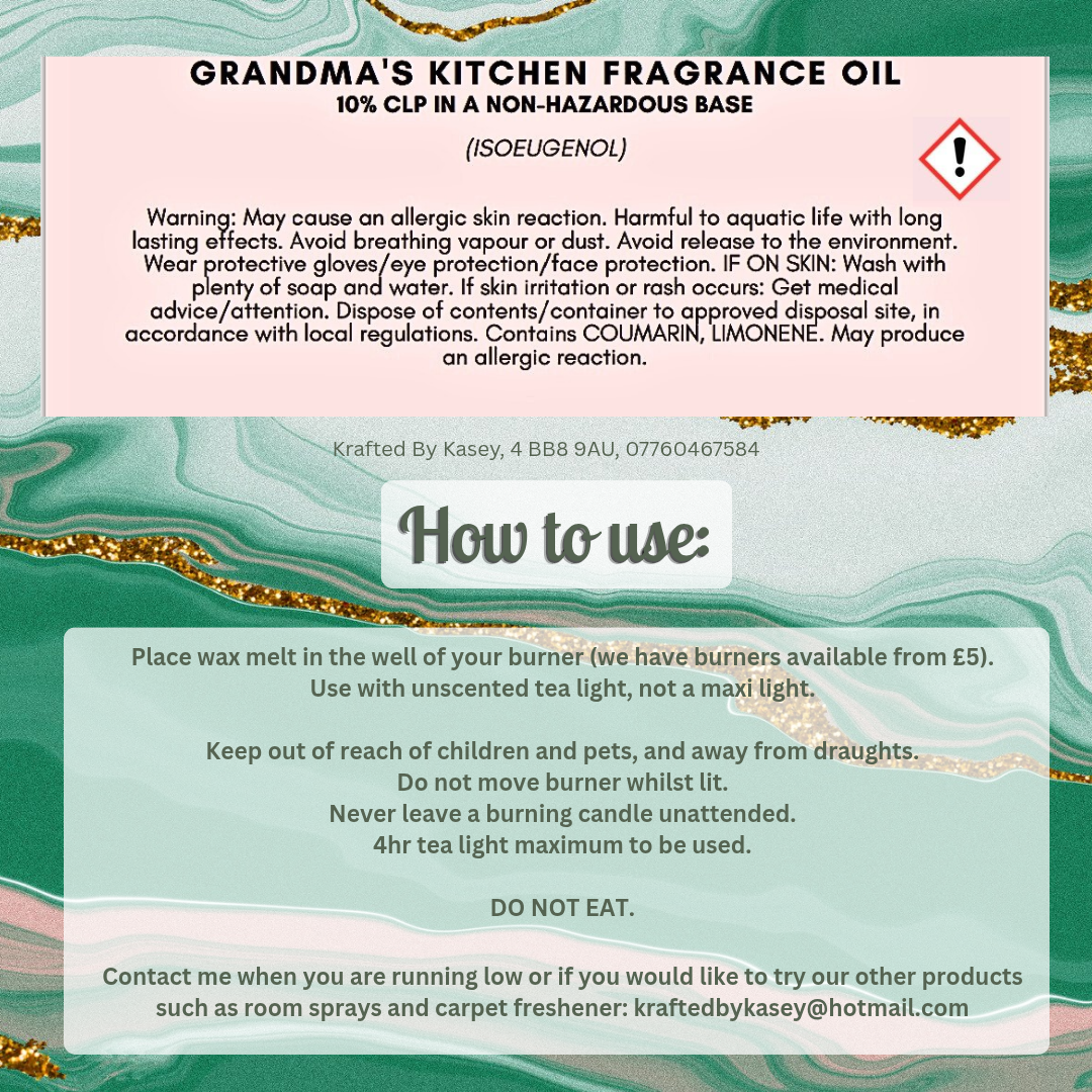 Grandmas Kitchen Wax Melt Bar