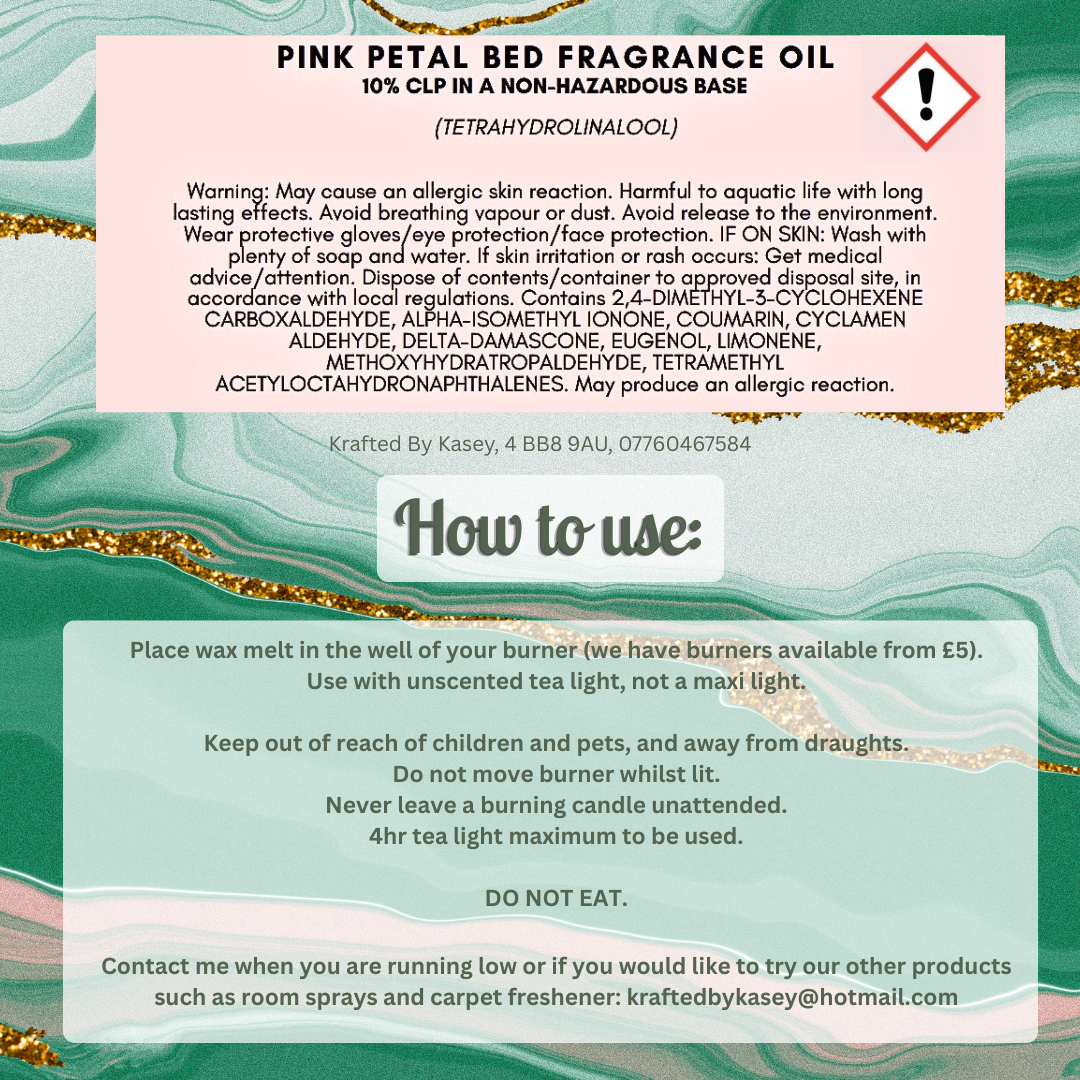 Pink Petal Bed Wax Melt Bar