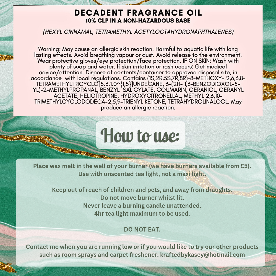 Decadent Wax Melt Bar