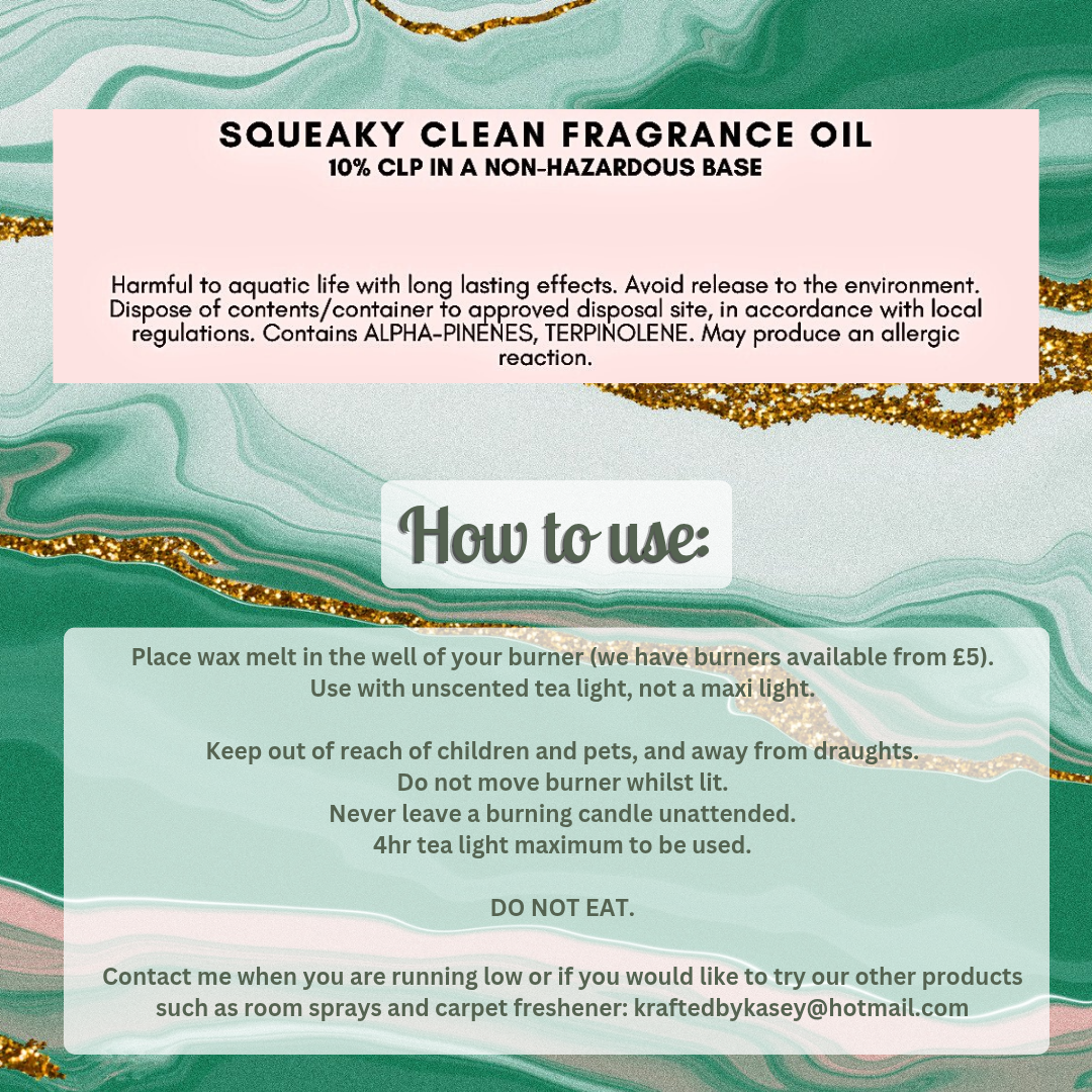 Squeaky Clean Wax Melt Bar