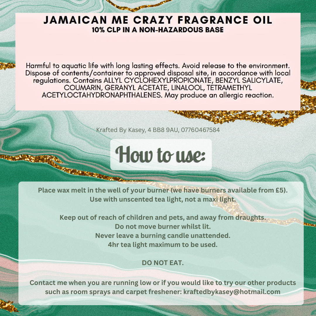 Jamaican Me Crazy Wax Melt Bar