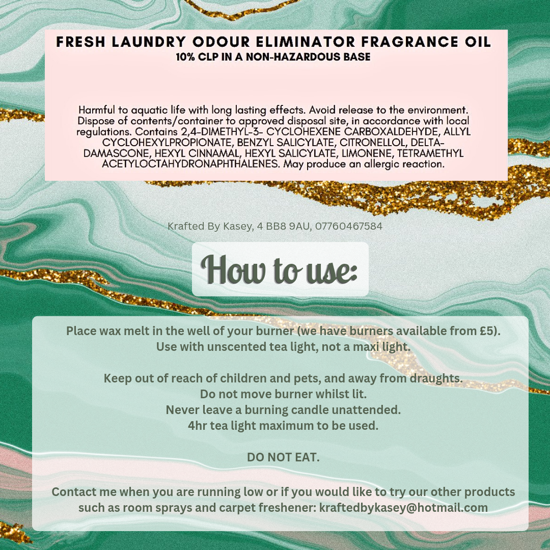 Fresh Laundry Odour Eliminator Wax Melt Bar