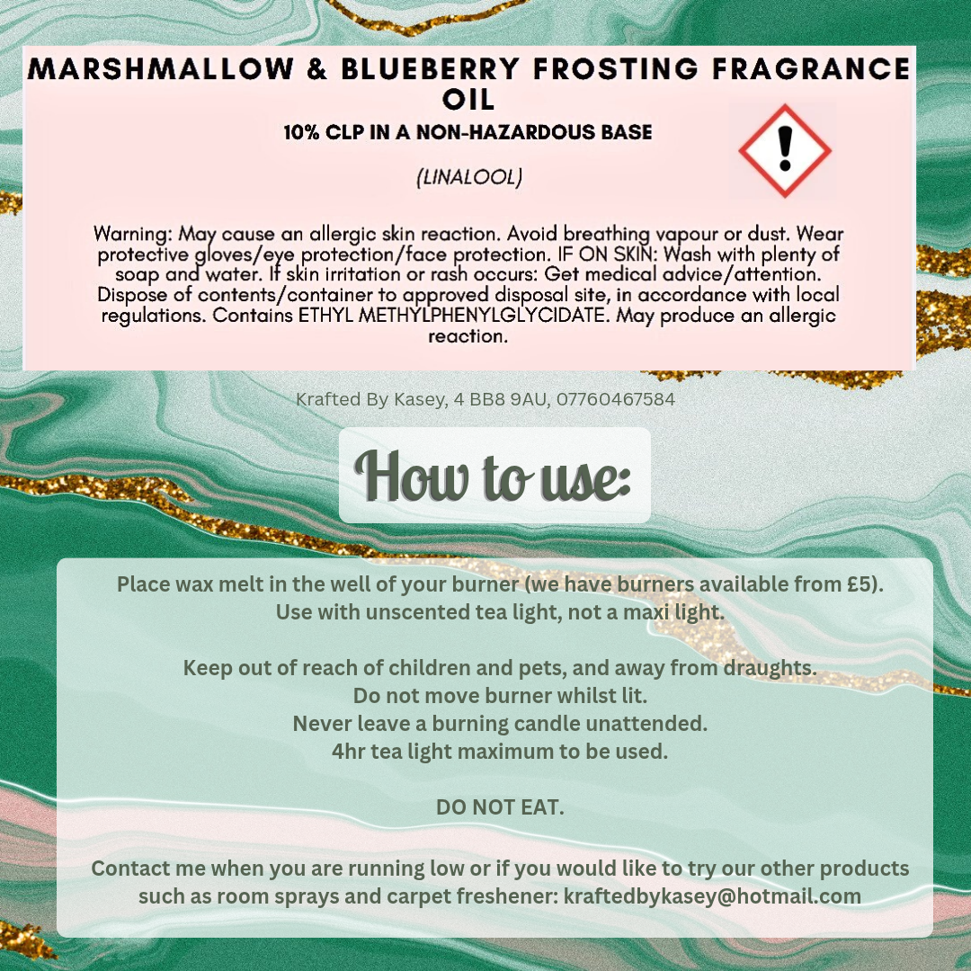 Marshmallow & Blueberry Frosting Wax Melt Bar