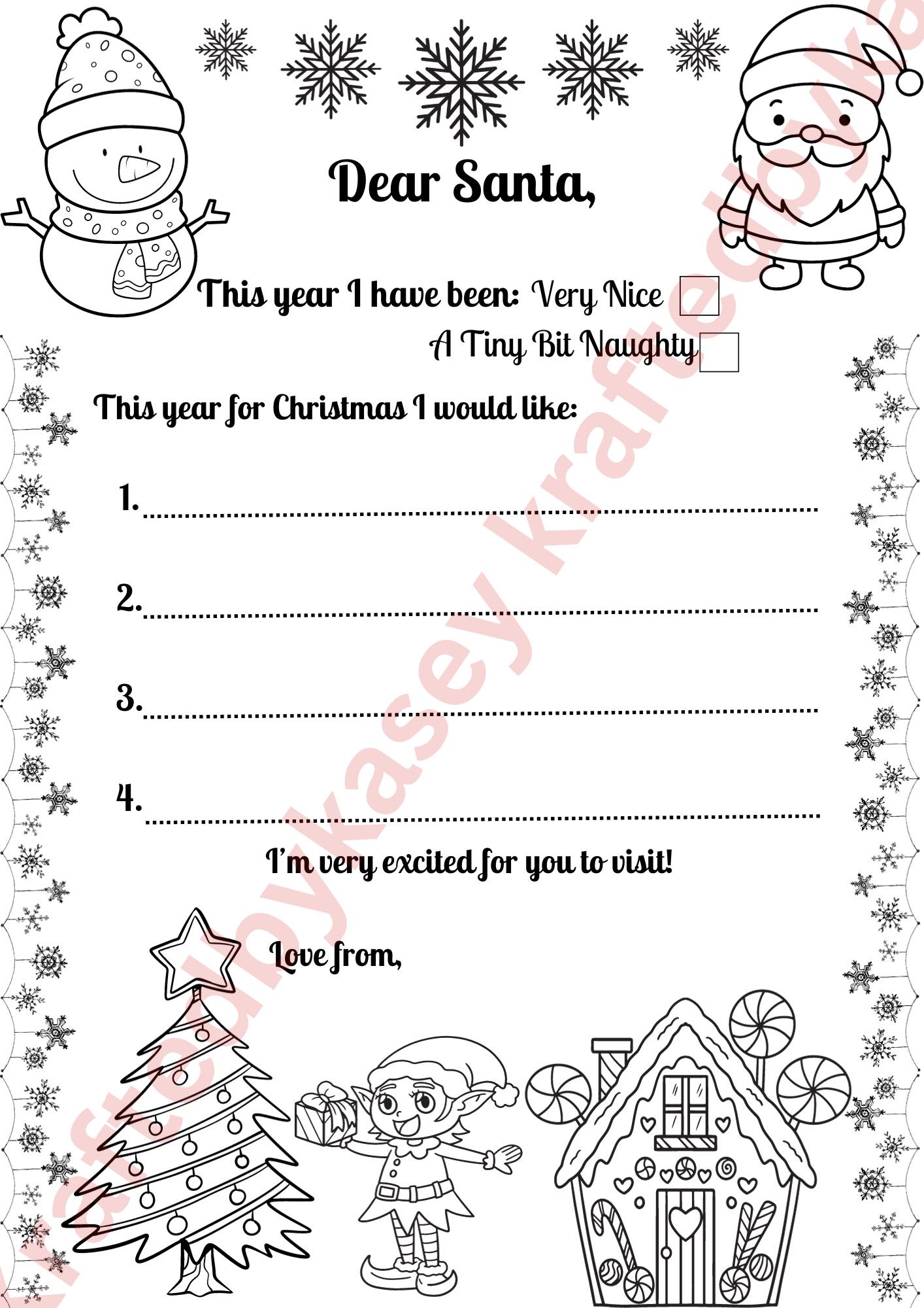 XMAS MAIL BUNDLE: Letter from Santa, Nice List Certificate, Wish List To Santa