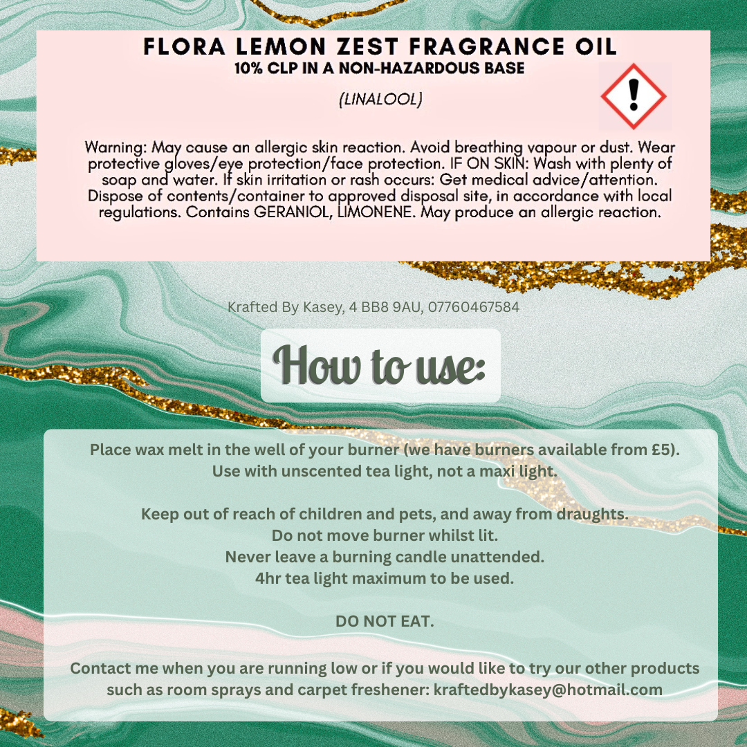 Flora Lemon Zest Wax Melt Bar