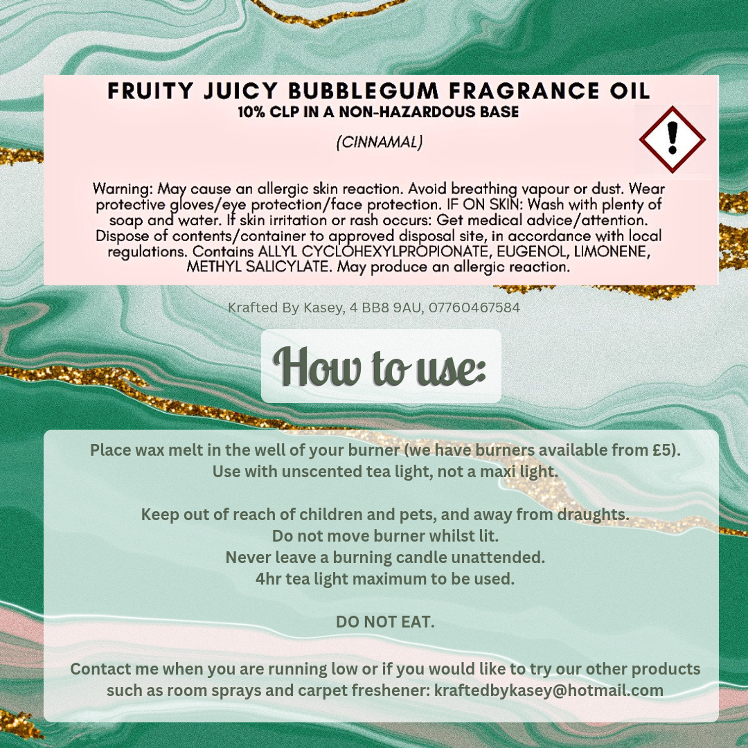 Fruity Juicy Bubblegum Wax Melt Bar