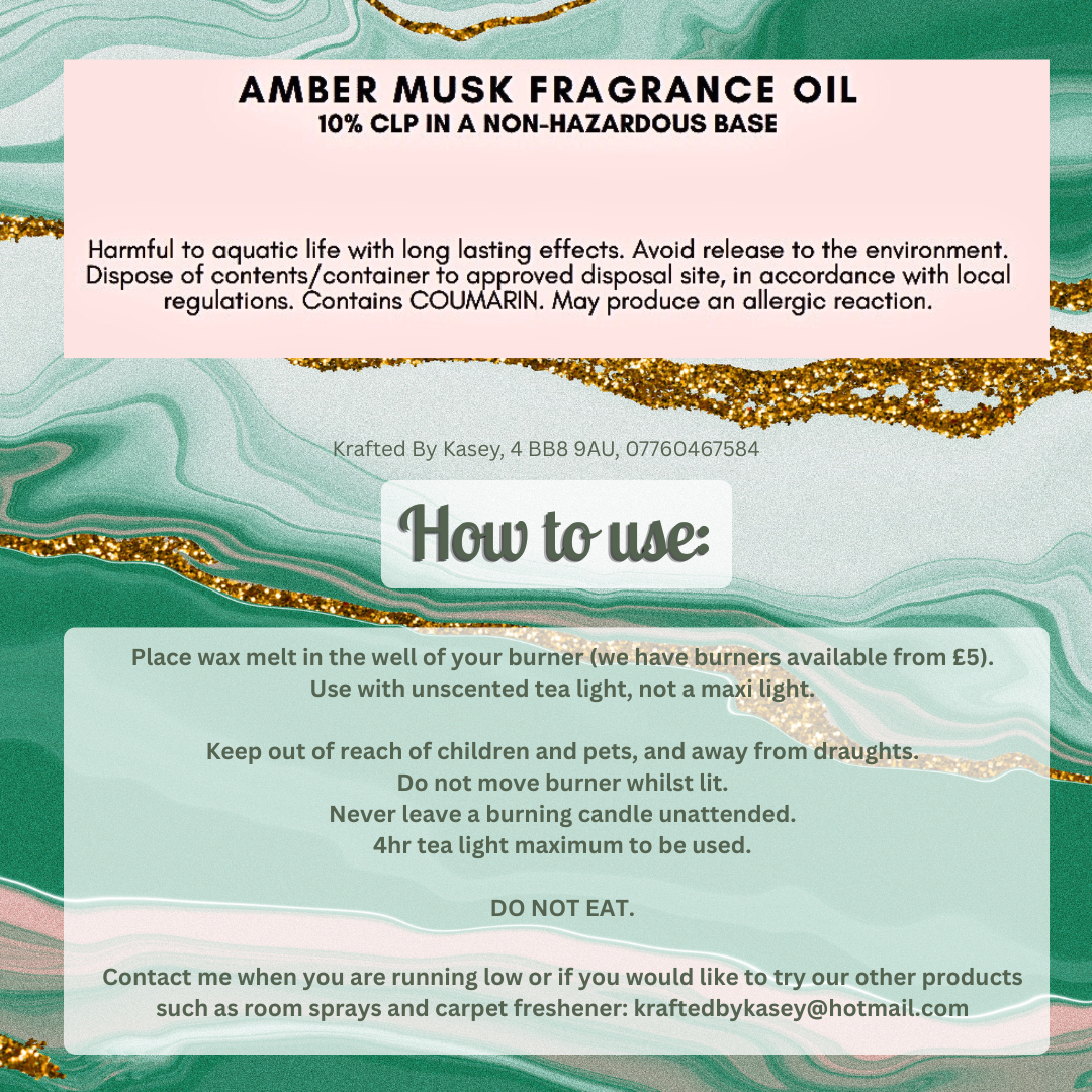 Amber Musk Wax Melt Bar