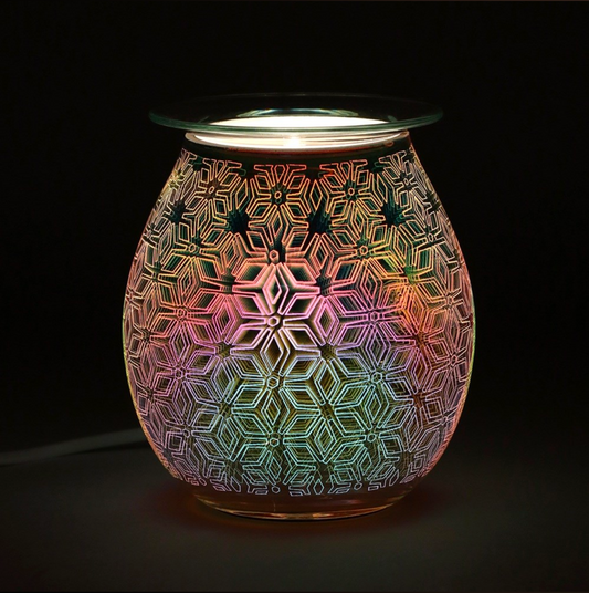 3D Geometric Flower Light Up Electric Oil/Wax Burner