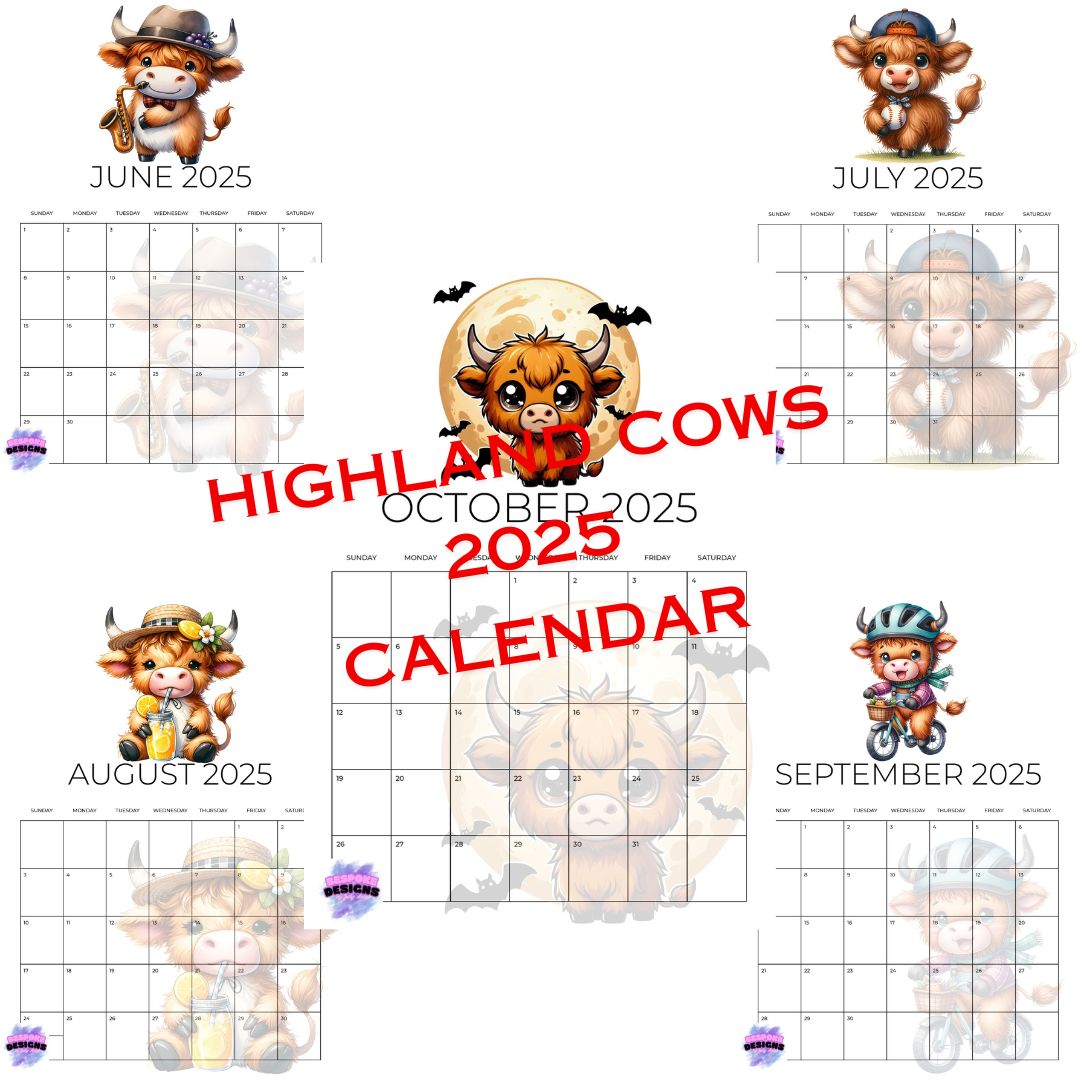 Highland Cow Calender 2025